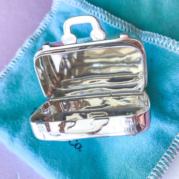 Tiffany & Co. Sterling Silver Travel Luggage Suitcase Pill or Trinket Box - Picture 9 of 11
